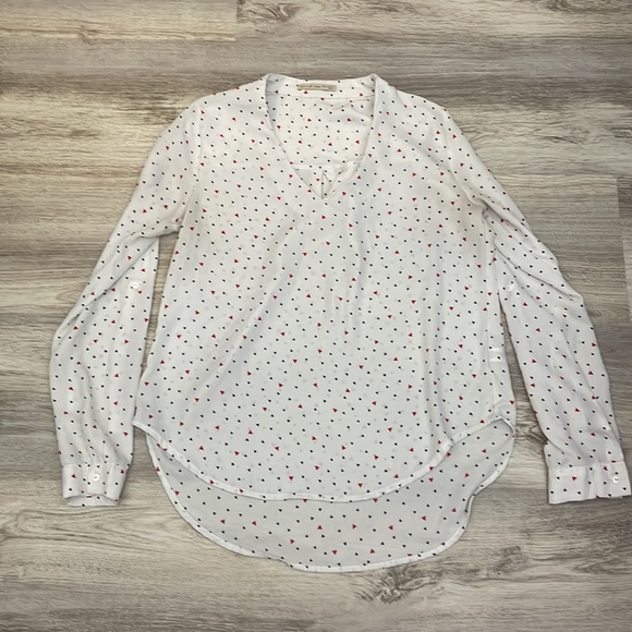 Active USA White with Red & Blue Triangles Long Sleeve or Button Up 3/4 Sleeve S - Picture 7 of 16